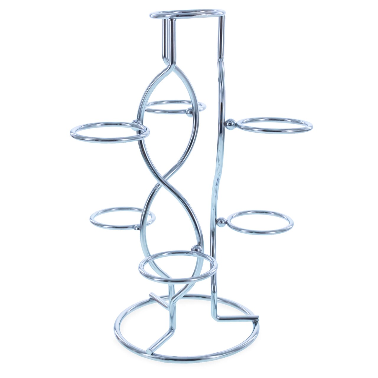 7-Ring 3-Tier Silver Wire Metal Sphere Crystals Egg Stand Holder Display 7.4 Inches (Taiwan)